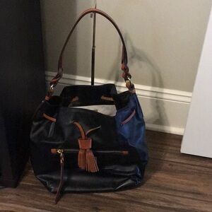 Dooney & Bourke Black Leather Bucket Bag NEW